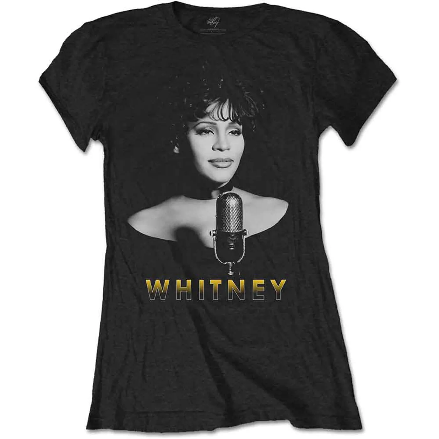 Whitney Houston Woman's T Shirt - B&W Photo