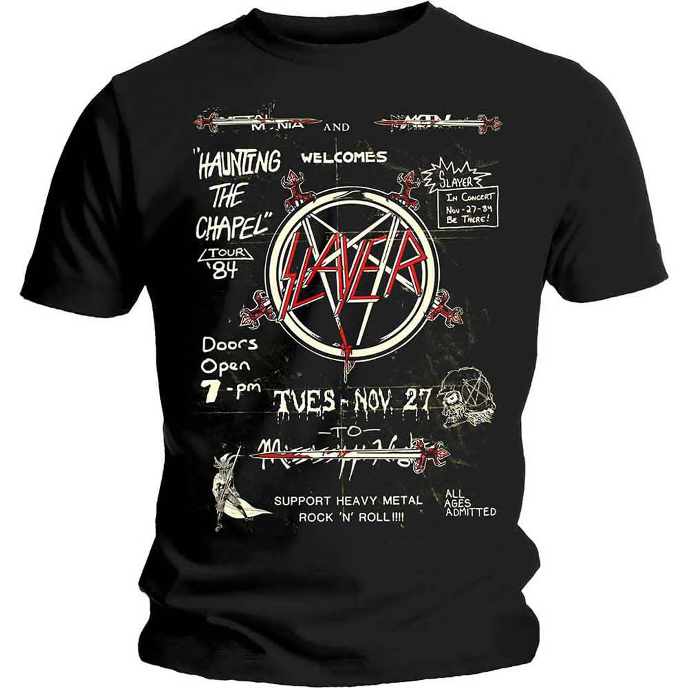 Slayer T Shirt - Haunting 84 Flier