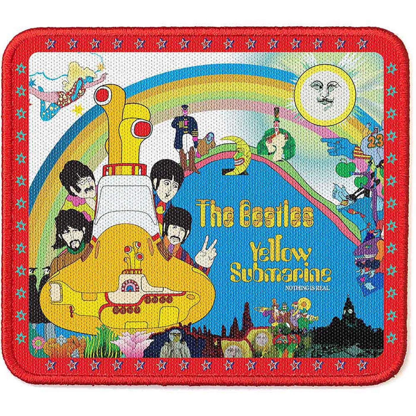 The Beatles Patches - Woven Sew On - Stars Border