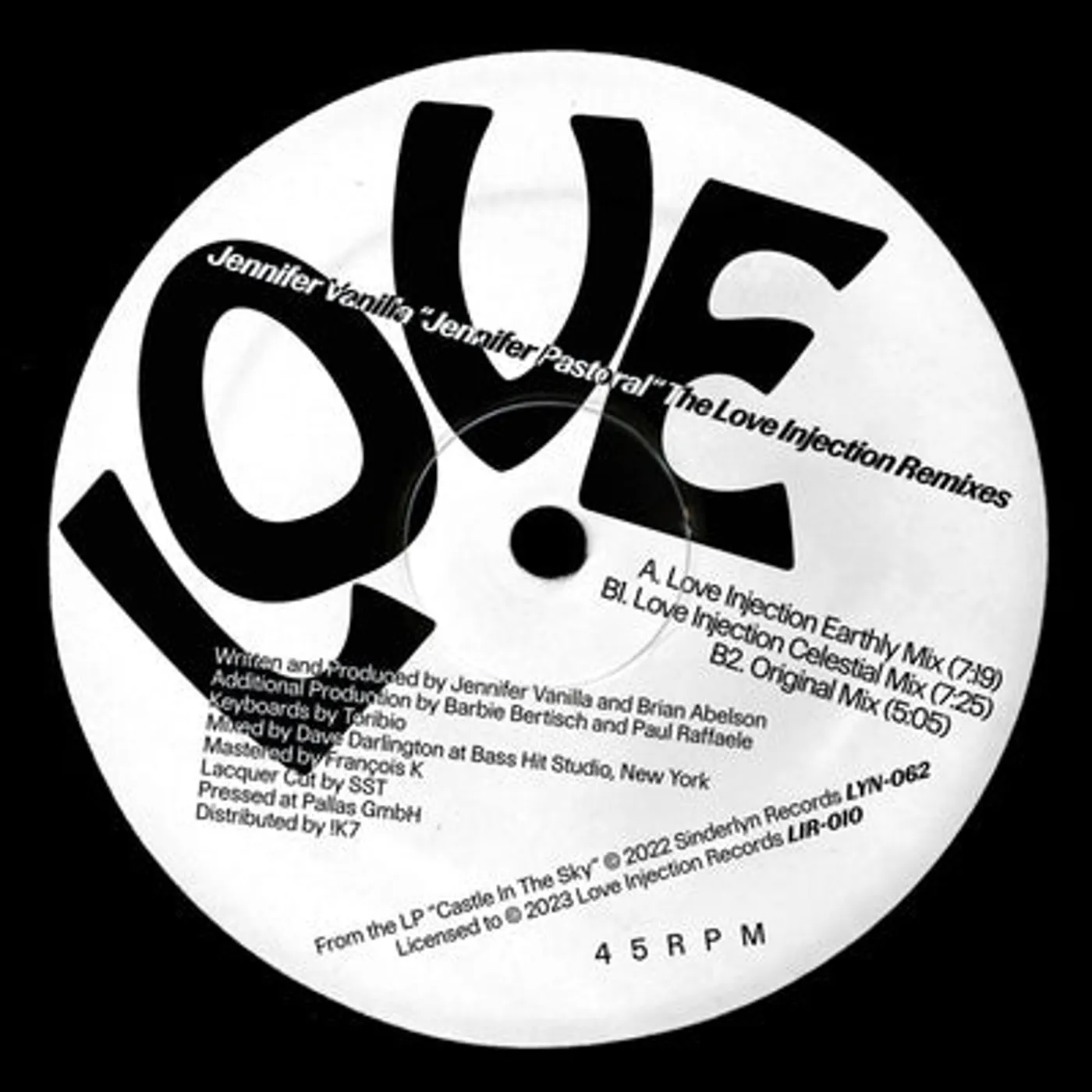 Jennifer Vanilla LP - Jennifer Pastoral (Love Injection Remixes) (Vinyl)