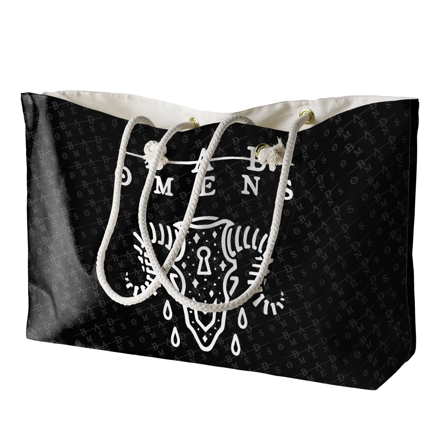 Rocksax Bad Omens Rope Handled Beach Bag - Ramskull