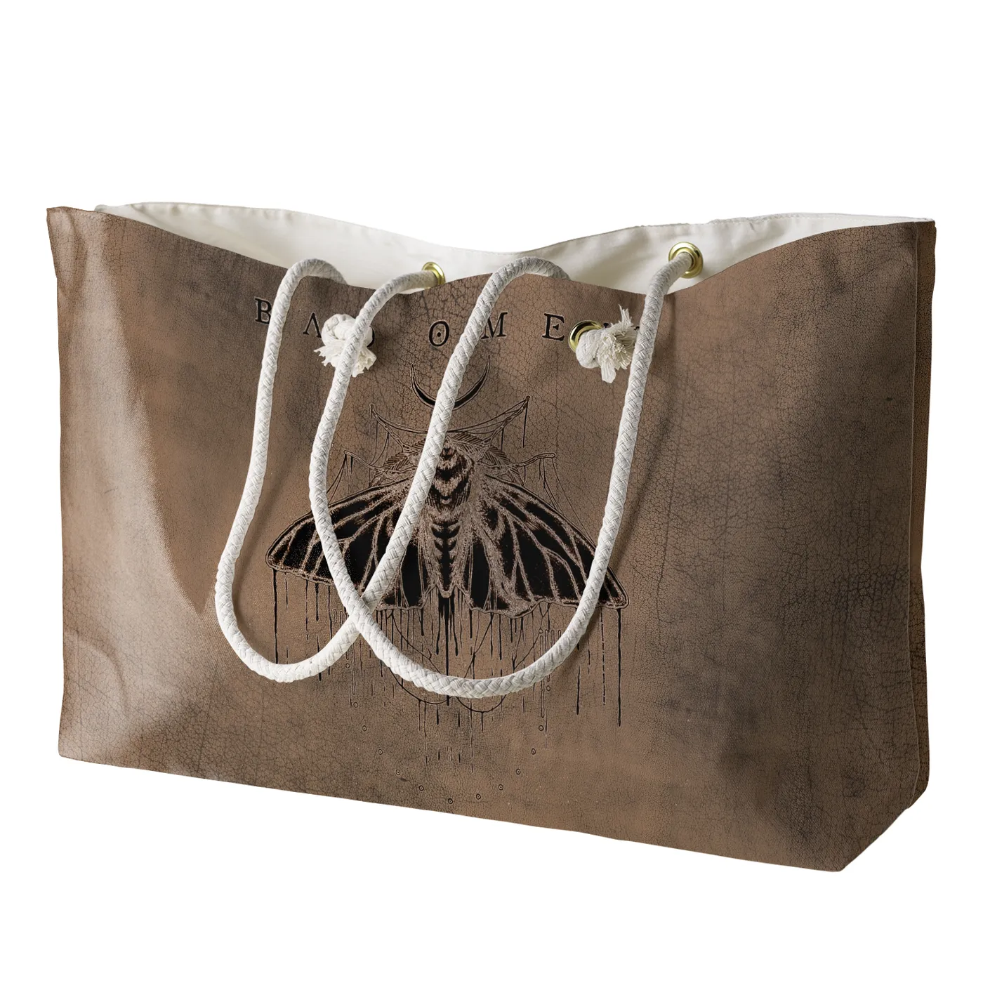 Rocksax Bad Omens Rope Handled Beach Bag - Moth