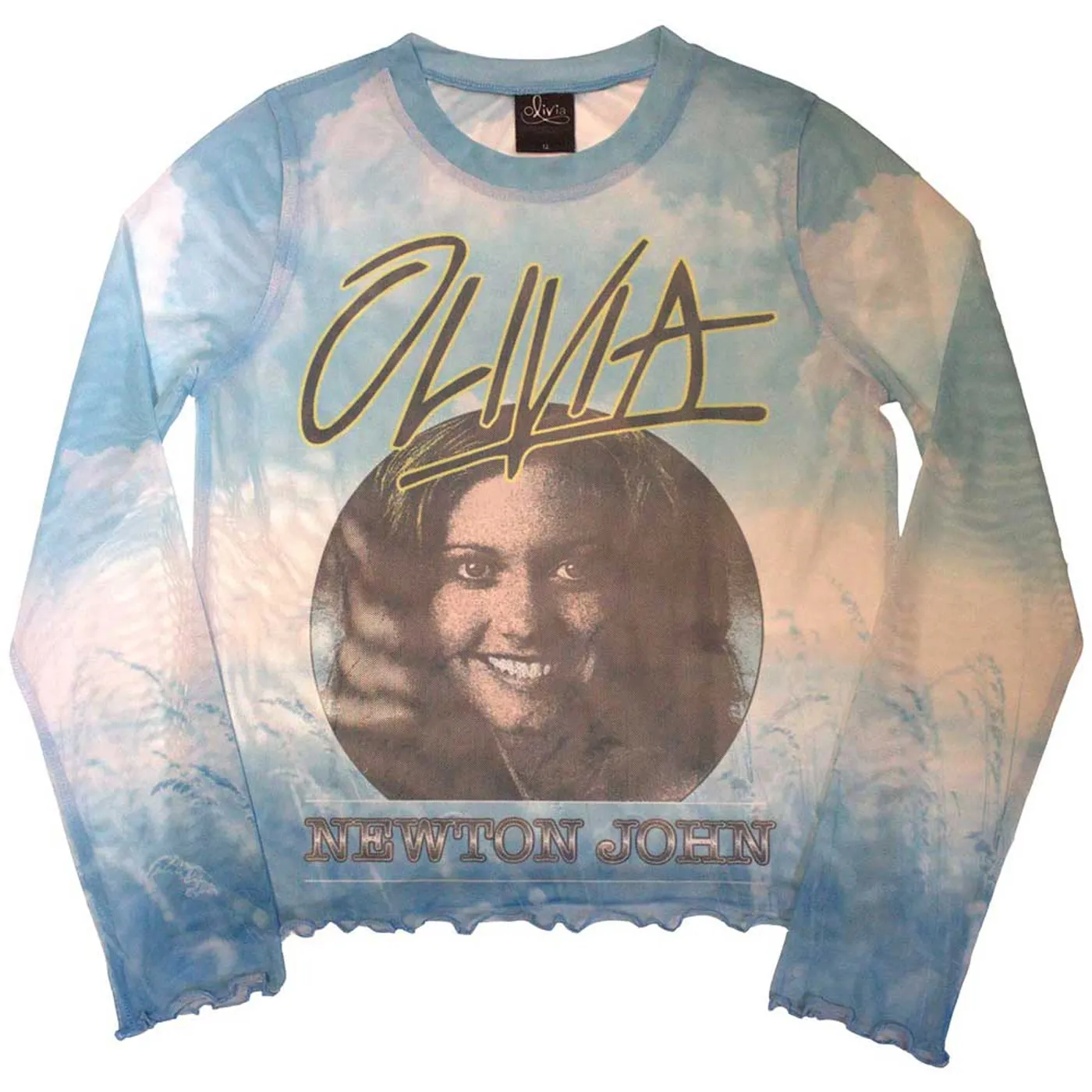 Olivia Newton-John Women's Long Sleeve Crop Top - Circle Photo