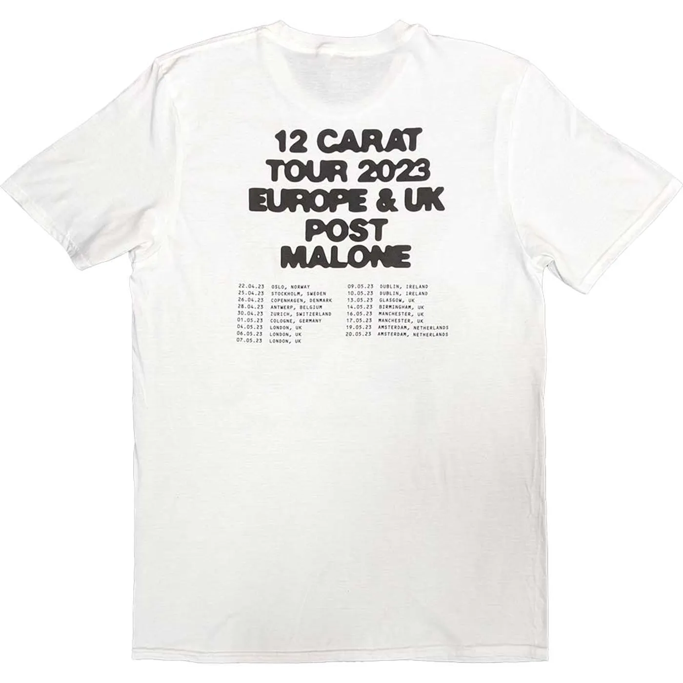 Post Malone T Shirt - Burn It Down 2023 Tour Dates