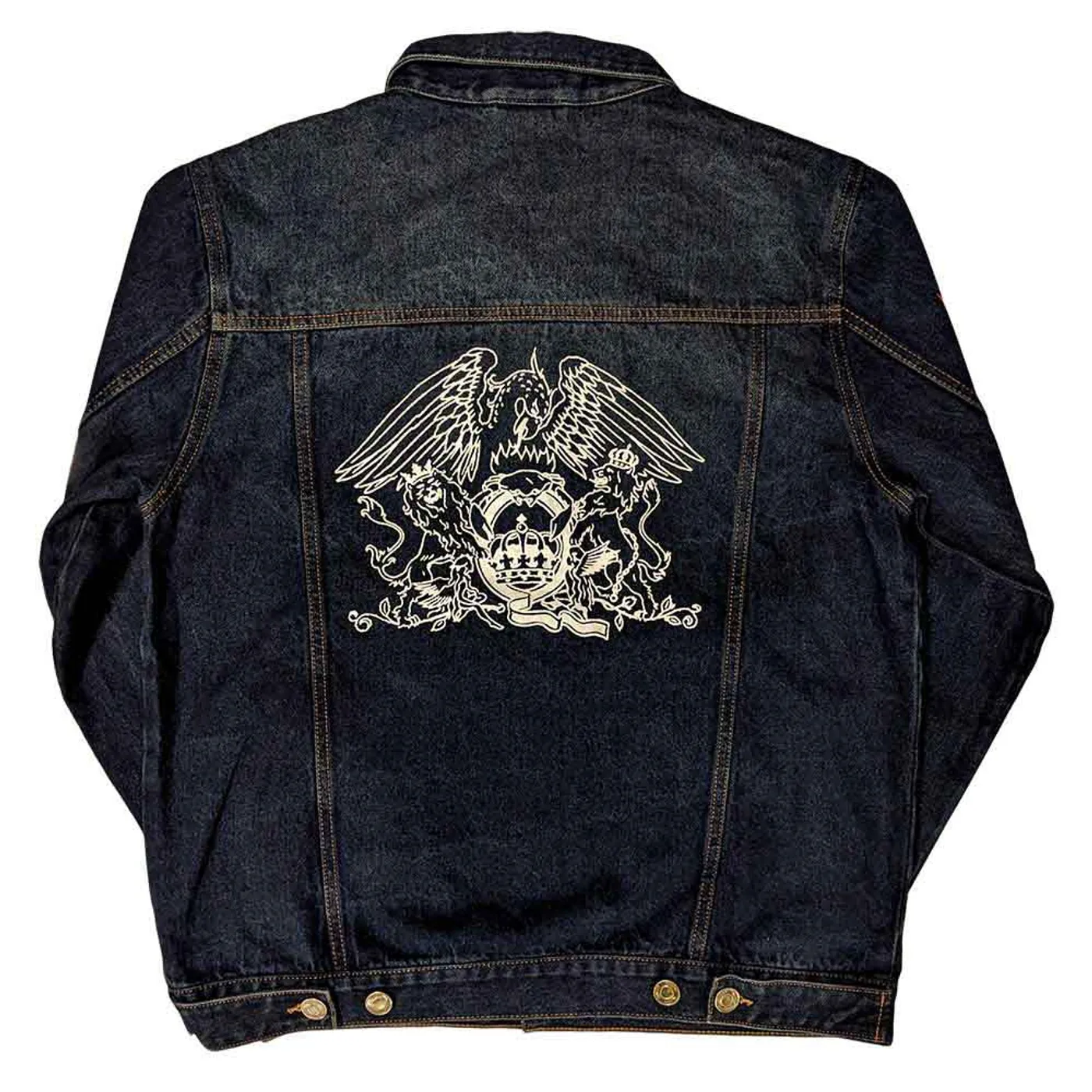 Queen Denim Jacket - White Crest