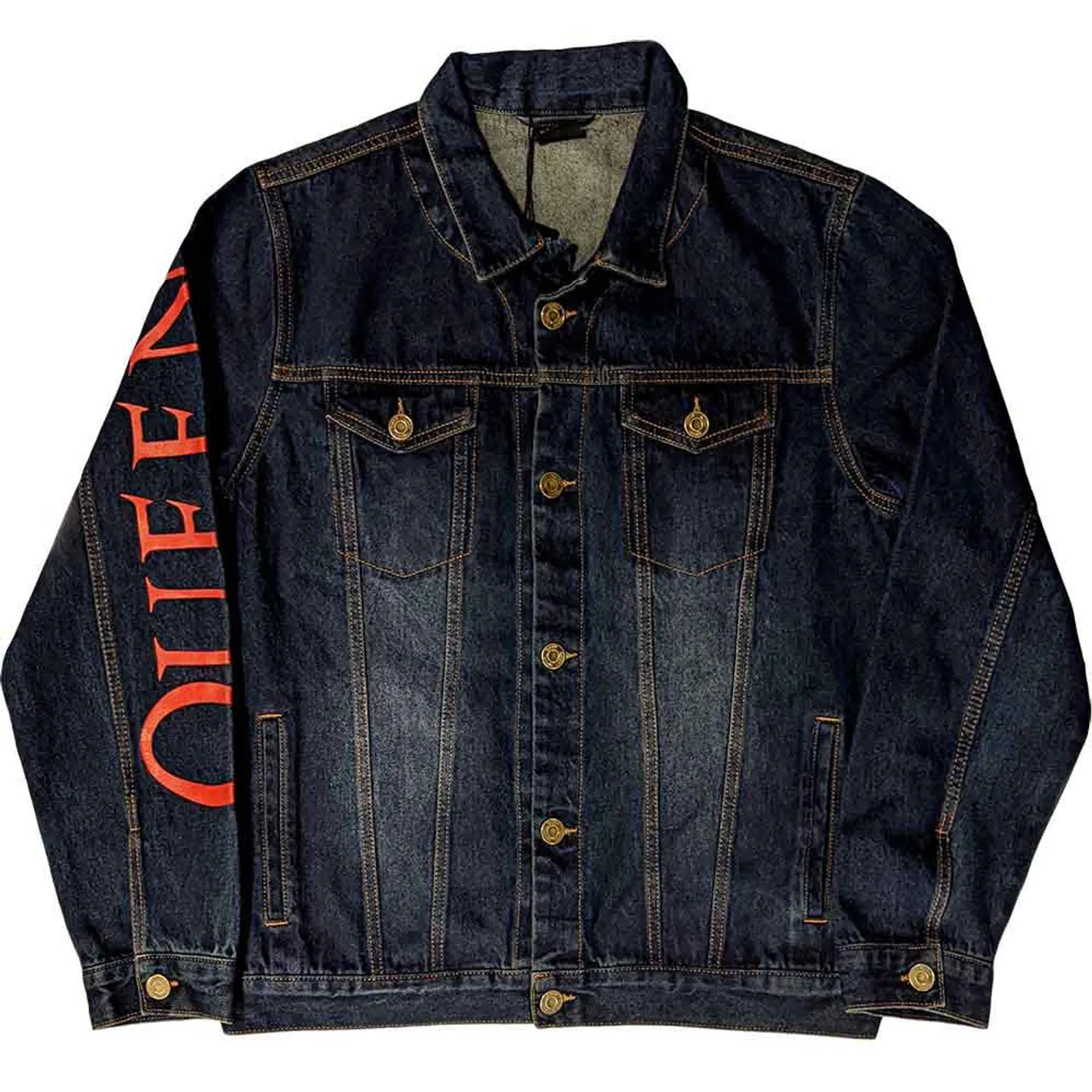 Queen Denim Jacket - White Crest