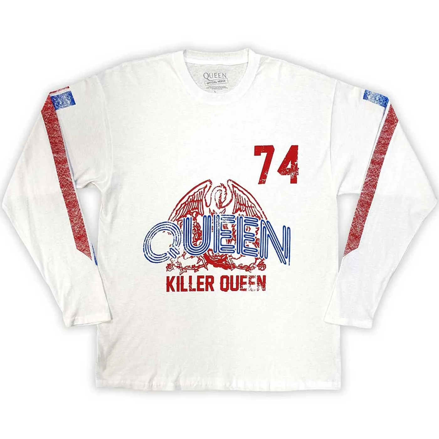 Queen Long Sleeve T Shirt - Killer Queen '74 Stripes