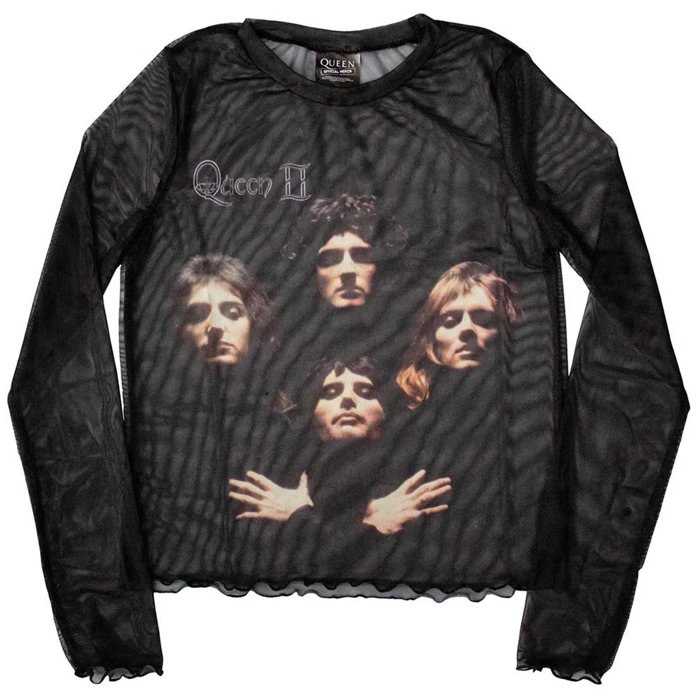 Queen Women's Long Sleeve Crop Top - Bo Rhap Classic