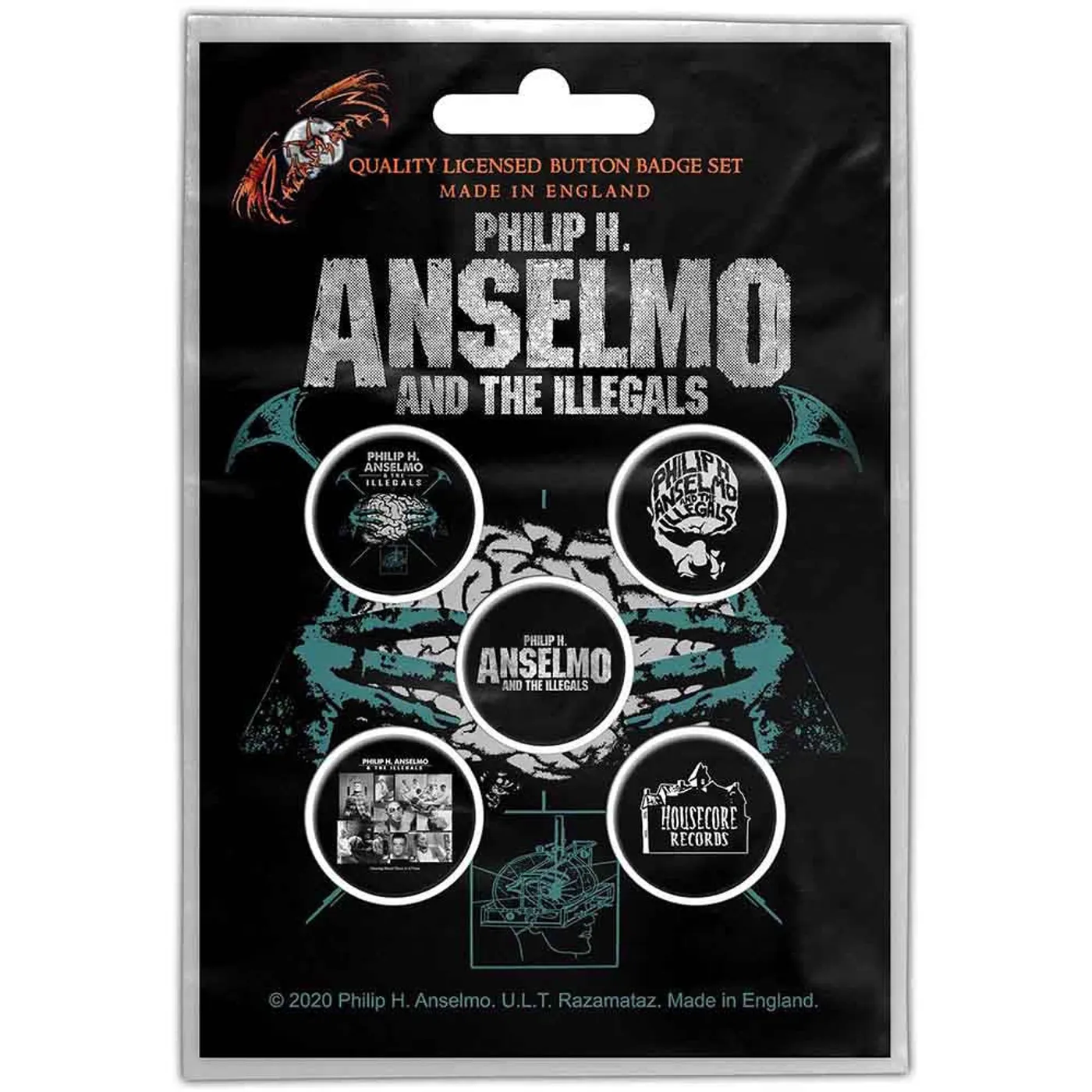 Phil Anselmo & The Illegals Plastic Pin Badge - Brain