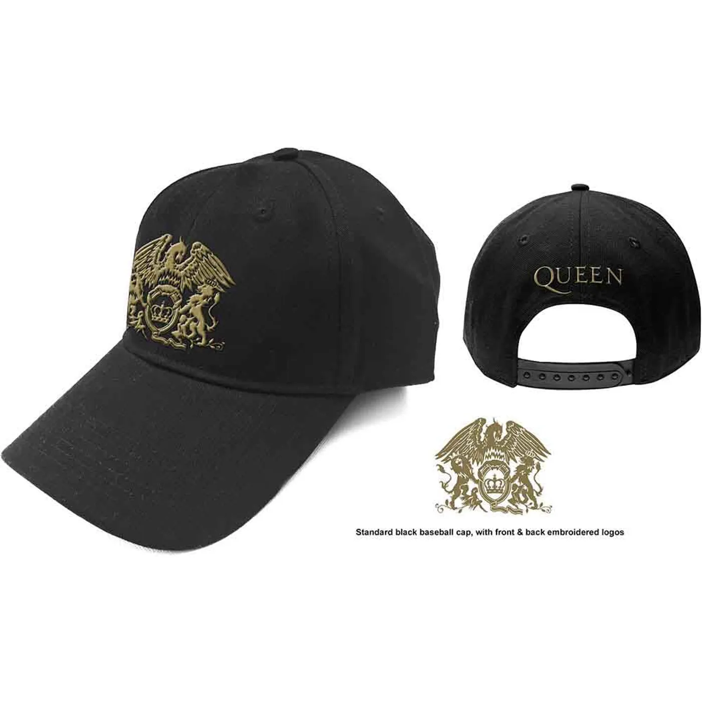 Queen Baseball Cap - Gold Classic Crest