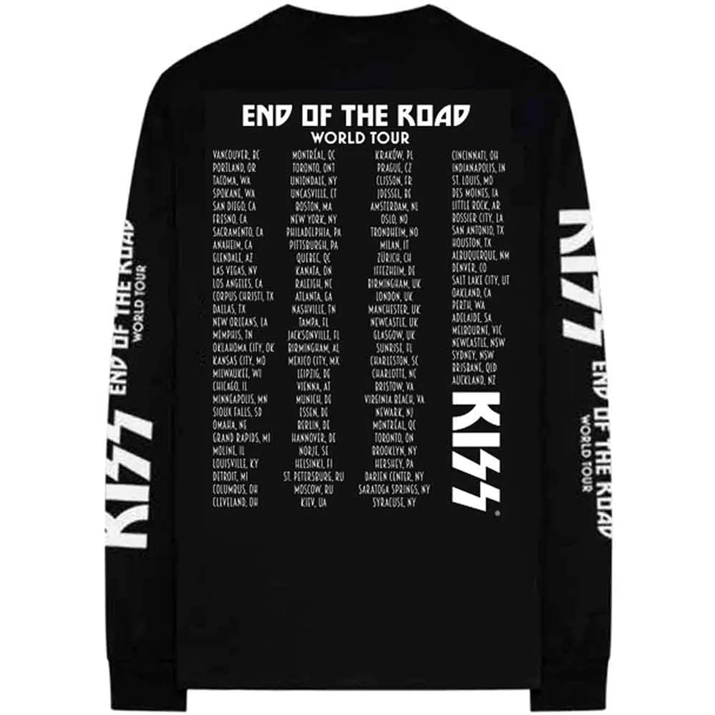 Kiss Long Sleeve T Shirt - End Of The Road Tour