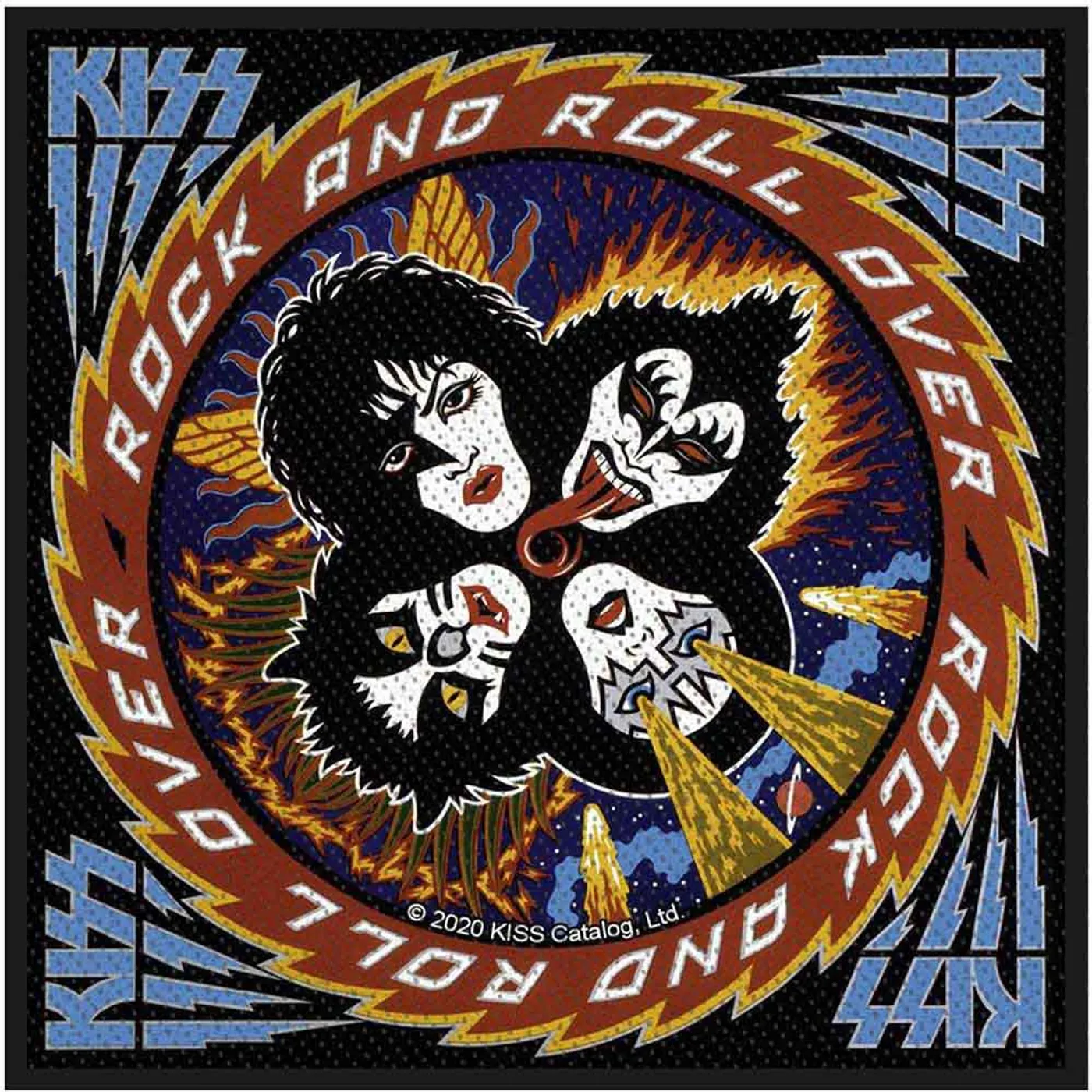 KISS Patches Woven Sew On - Rock N Roll Over