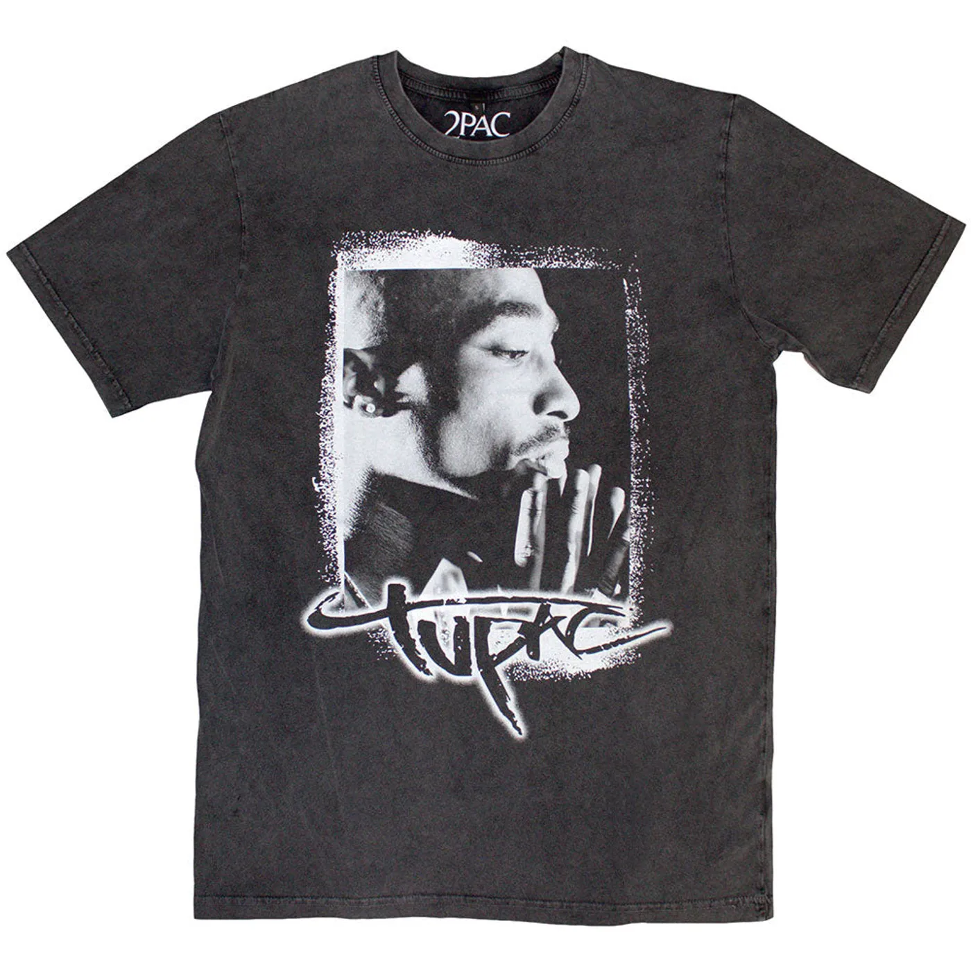 Tupac T Shirt - Spray Photo Stone Wash
