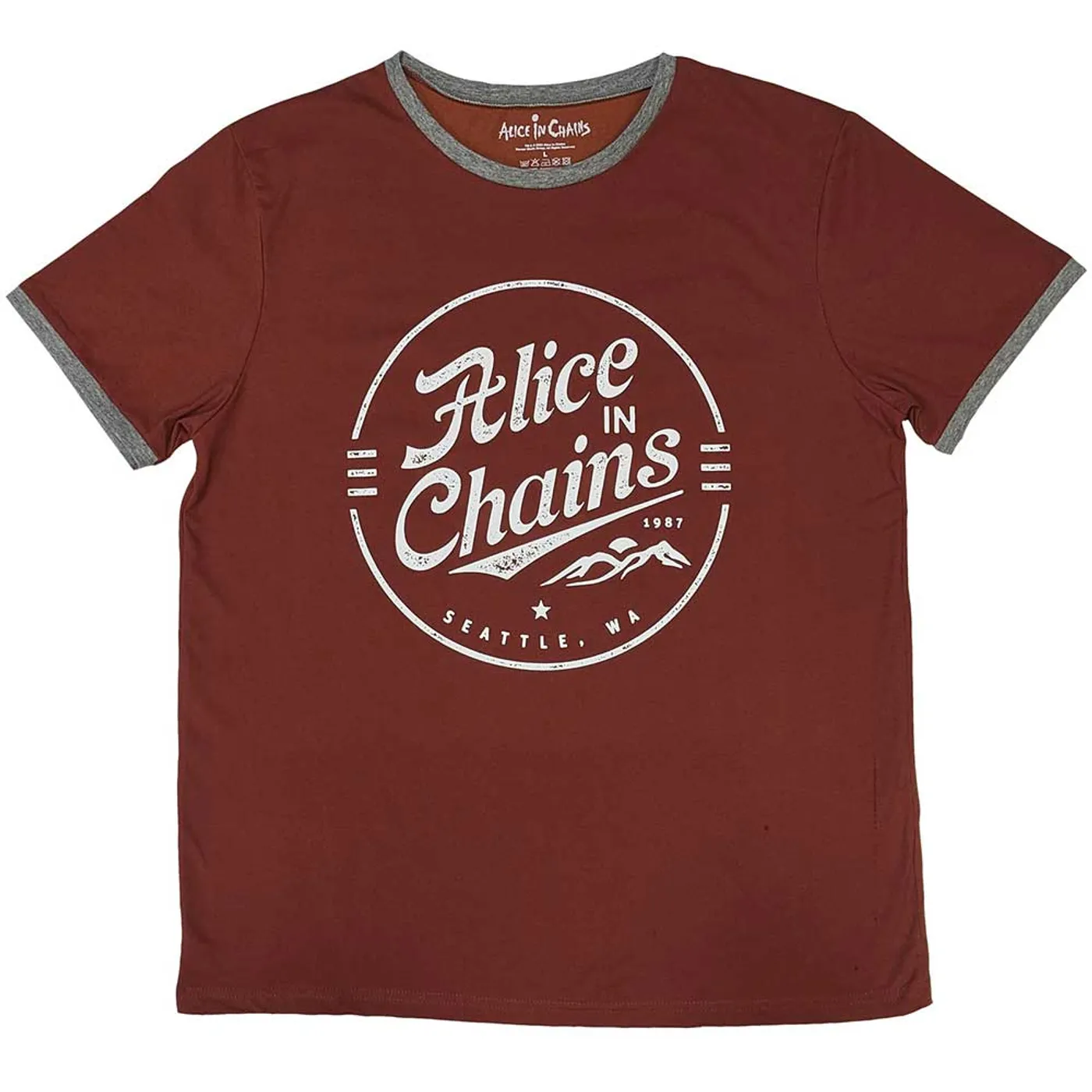 Alice In Chains T Shirt - Circle Emblem Ringer
