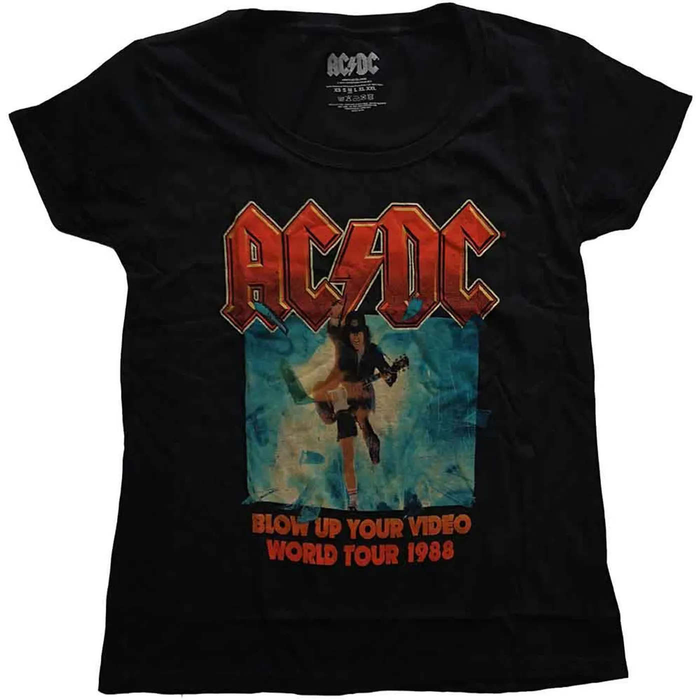 AC/DC Woman's T Shirt - Blow Up Your Video Scoop Neck