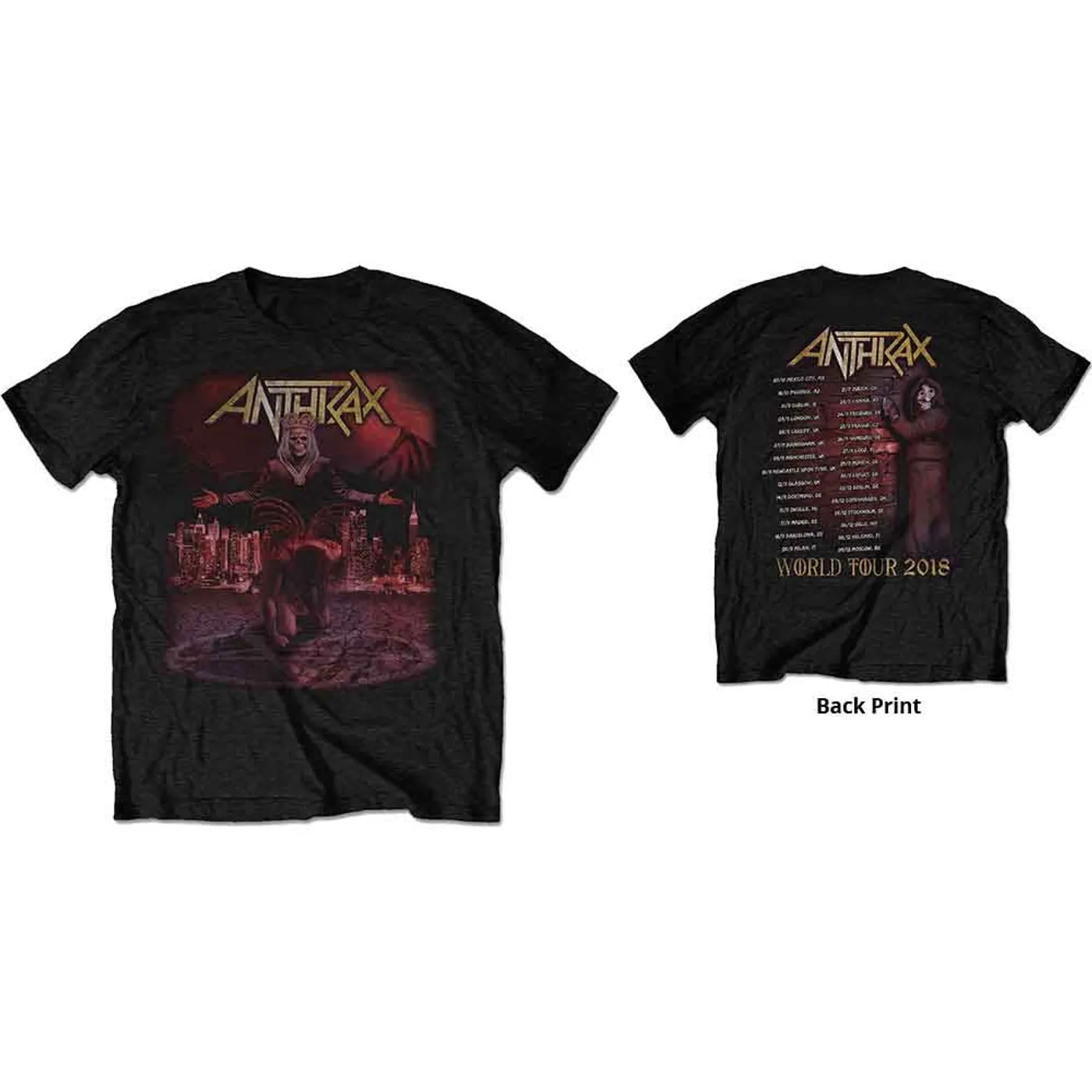 Anthrax T Shirt - Bloody Eagle World Tour 2018