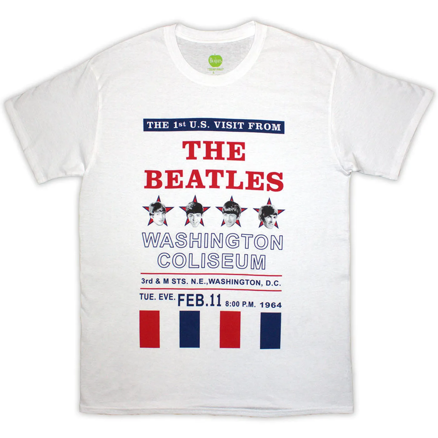 The Beatles T Shirt - Washington '64 Stars & Stripes