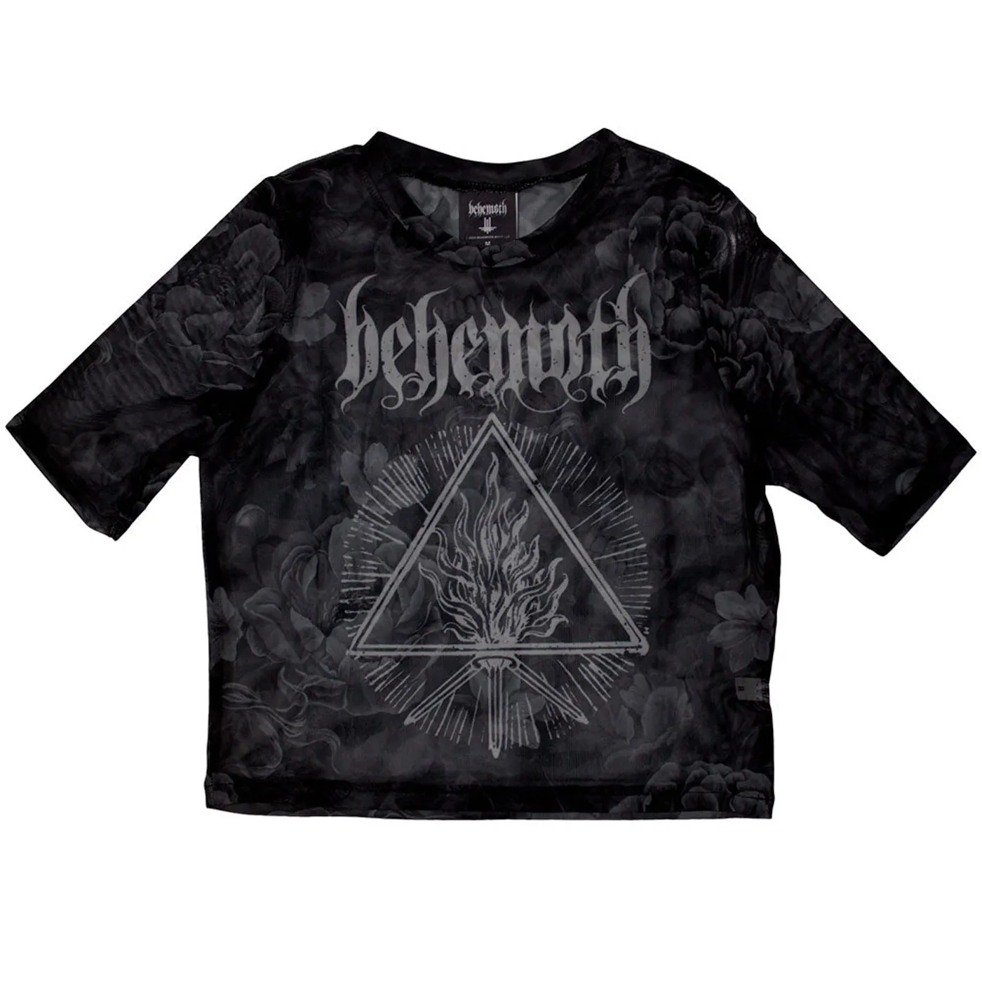 Behemoth Women's Mesh Short Sleeve Crop Top - Furor Divinus