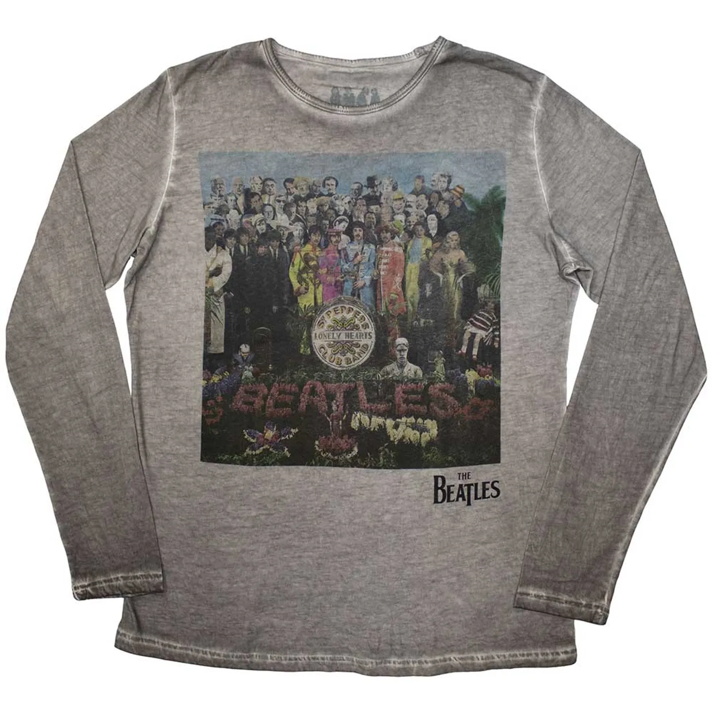 The Beatles Long Sleeve T Shirt - Sgt Pepper Stone Wash