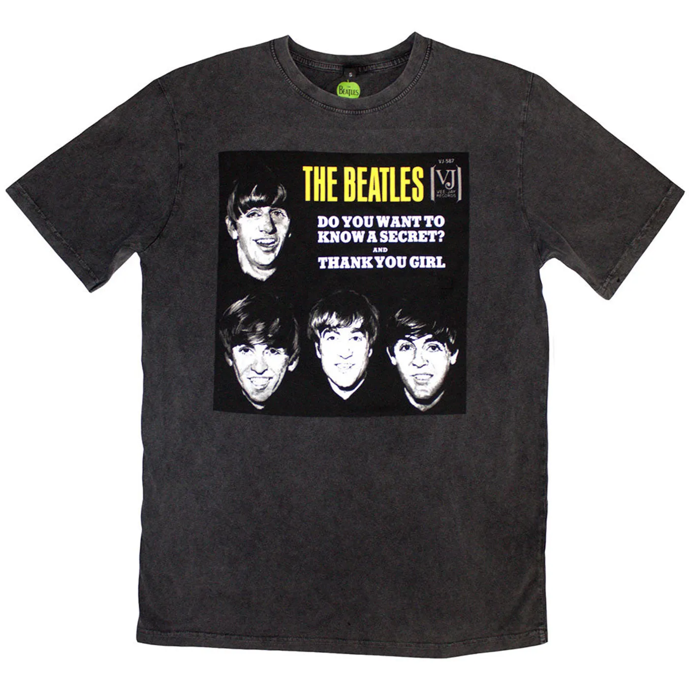 The Beatles T Shirt - VJ Secret Sleeve Stone Wash