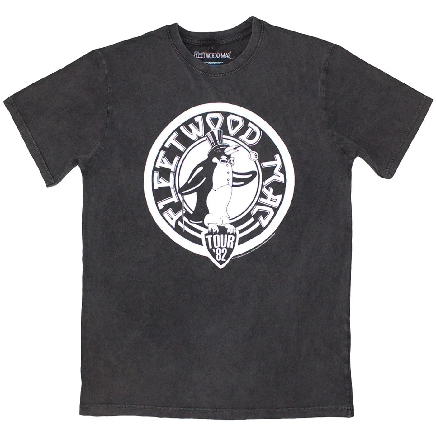Fleetwood Mac T Shirt - Tour '82 Penguin Stone Wash