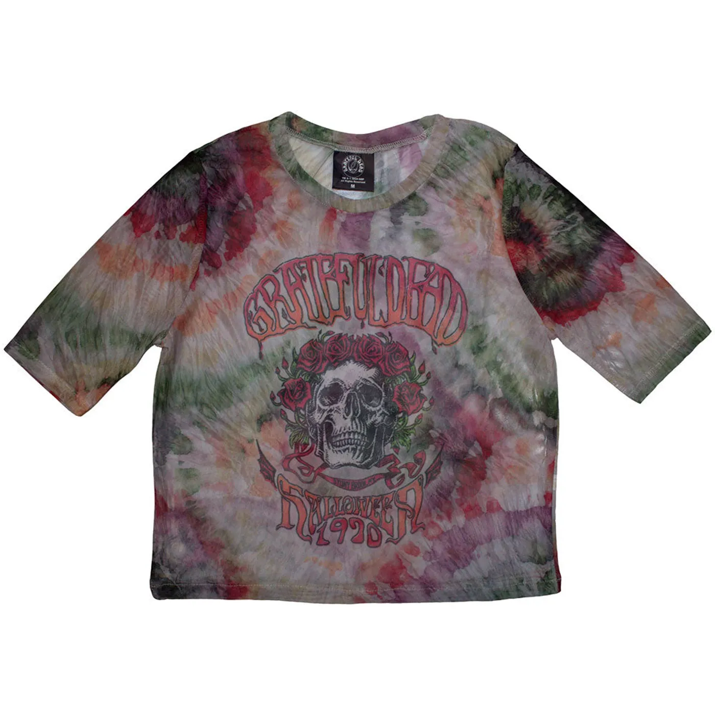 Grateful Dead Women's Mesh Short Sleeve Crop Top - Stony Brook Bertha