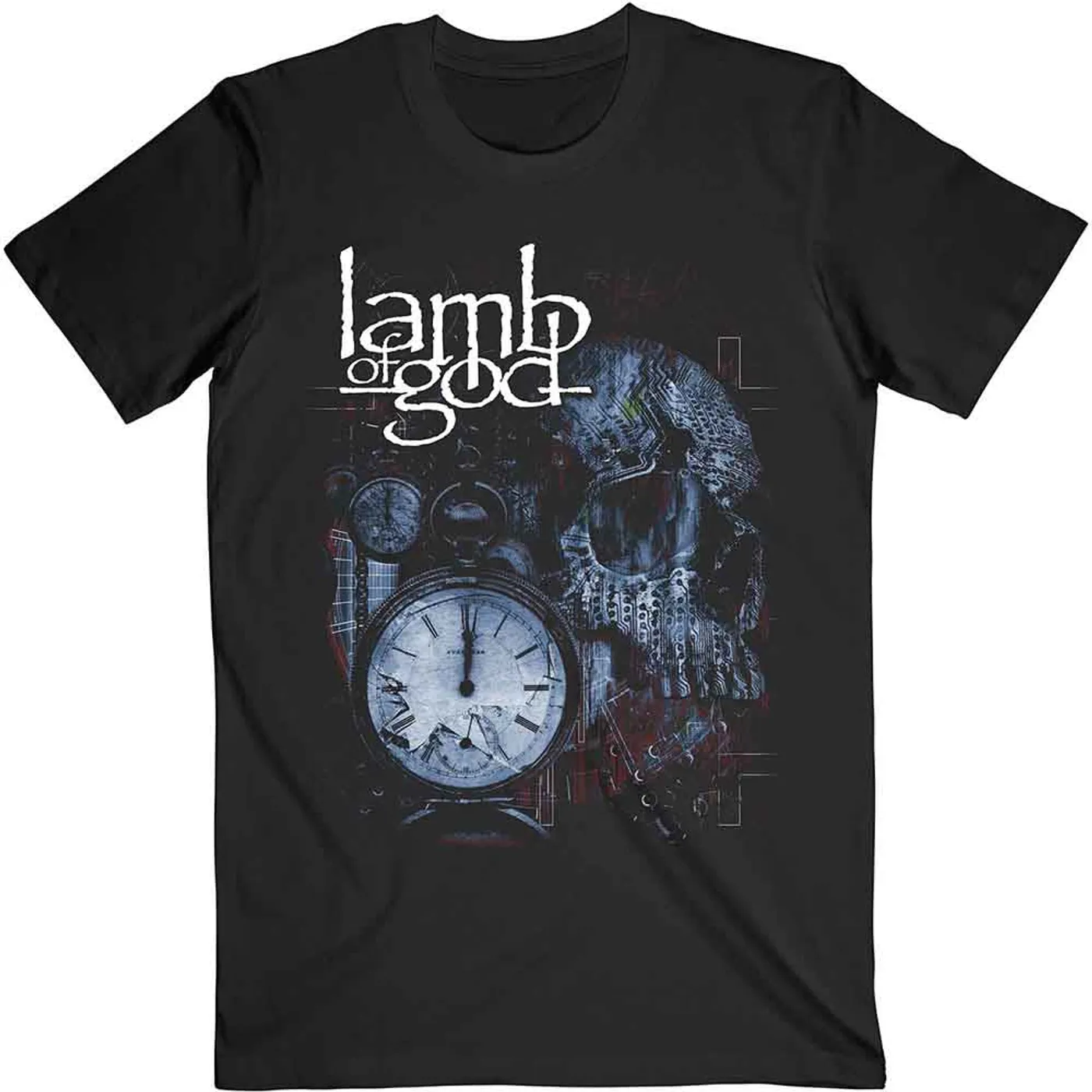 Lamb Of God T Shirt - Circuitry Skull Recolor