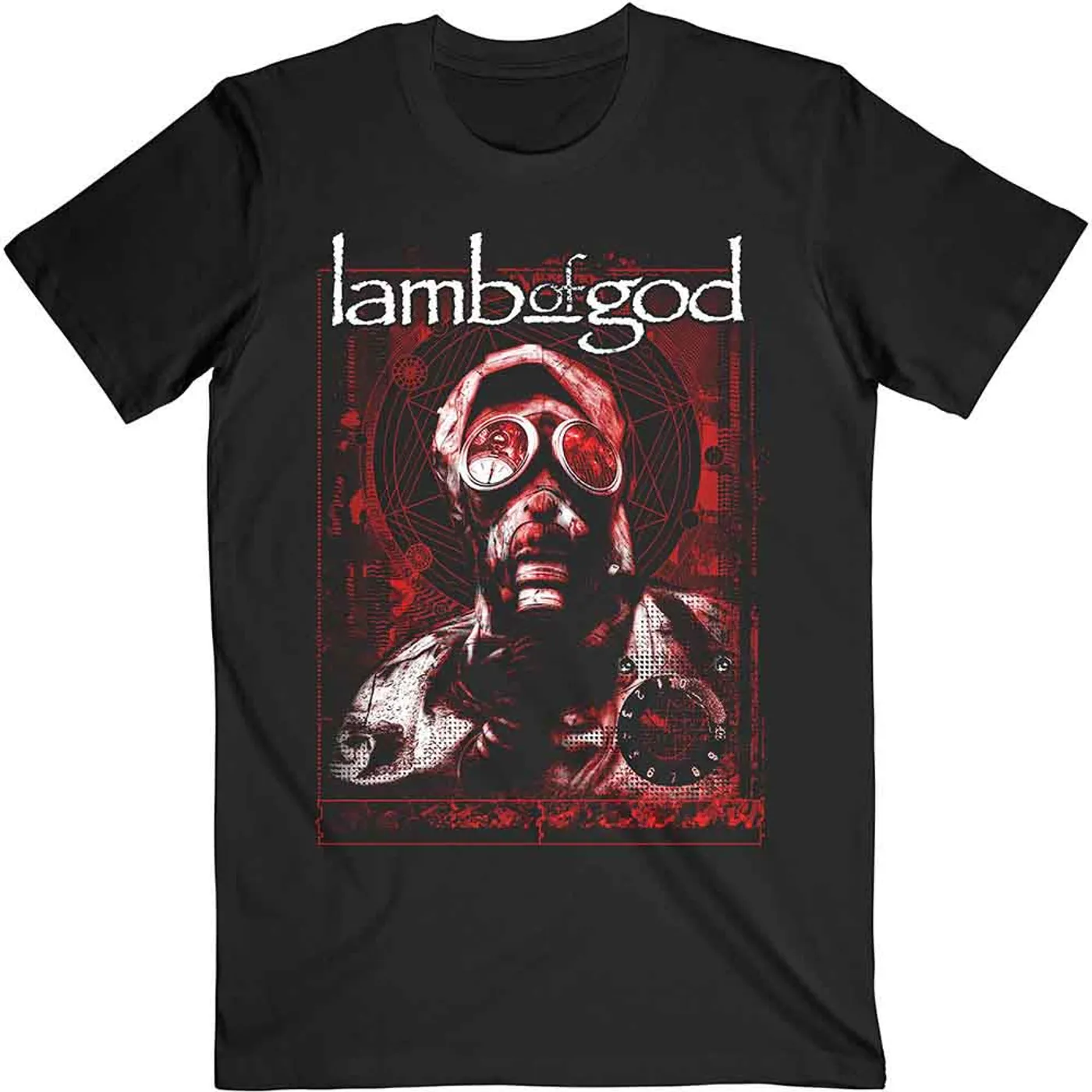 Lamb Of God T Shirt - Gas Mask Waves