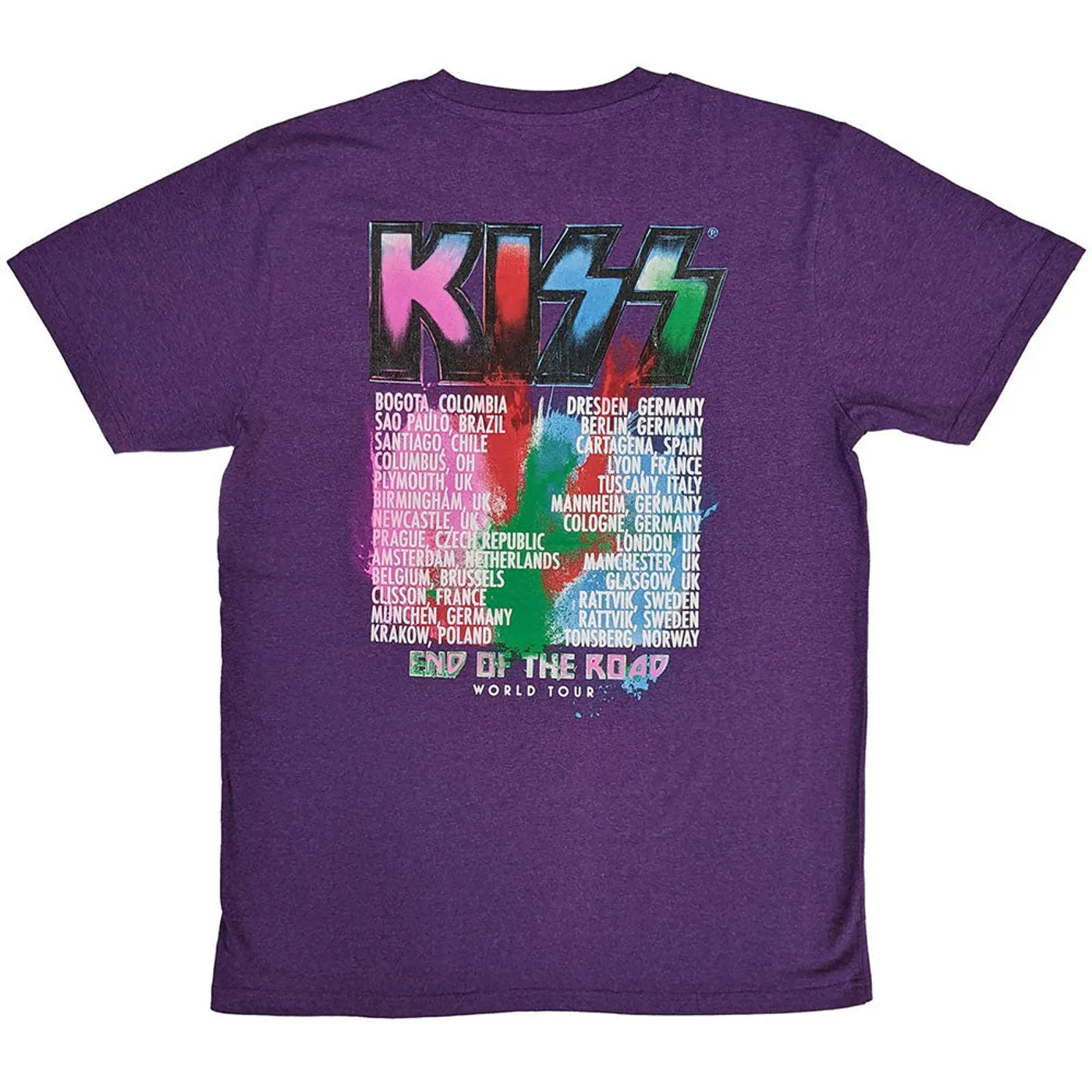 KISS T Shirt - End Of The Road Colour Pop