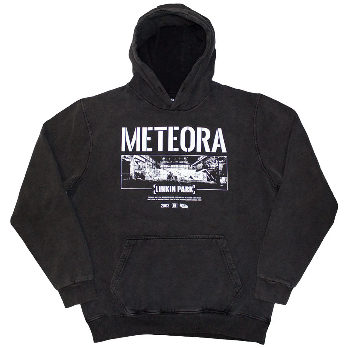 Linkin Park Stone Wash Pullover Hoodie - Meteora Wall Art Stone Wash