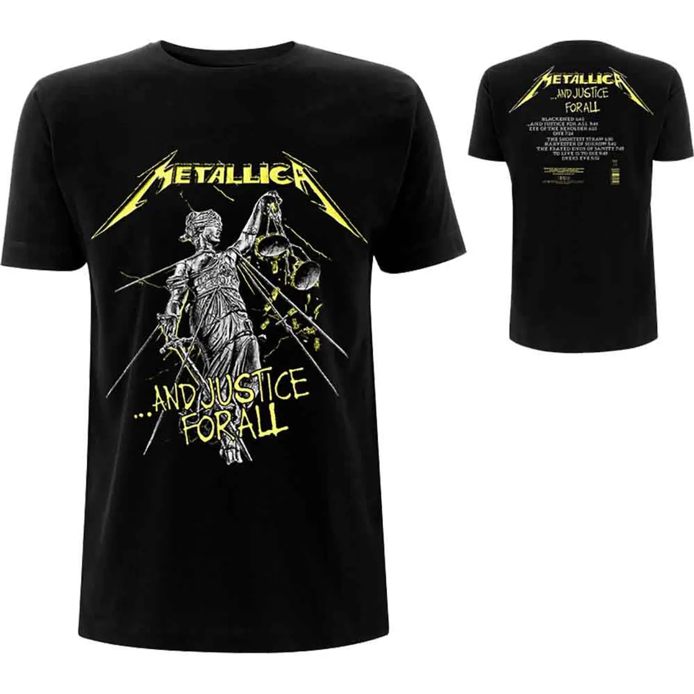 Metallica T Shirt - And Justice For All Tracks