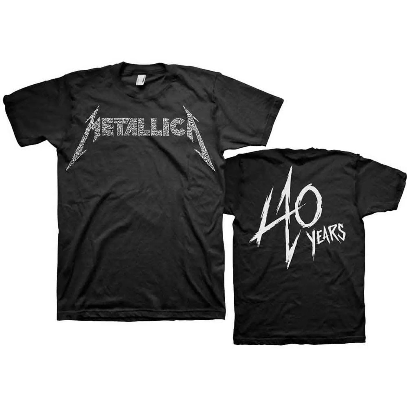 Metallica T Shirt - 40th Anniversary Songs Logo