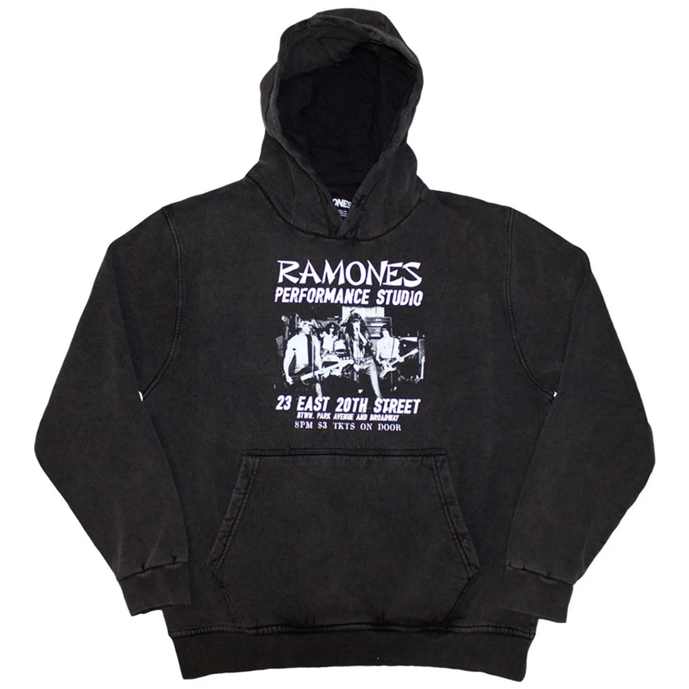 Ramones Stone Wash Pullover Hoodie - East Village Stone Wash