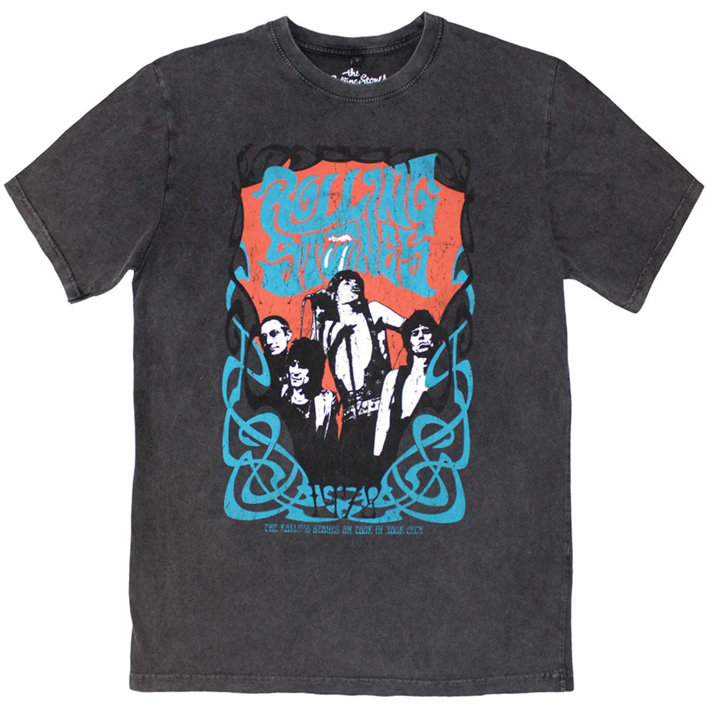 The Rolling StonesT Shirt - Psych Montage Stone Wash