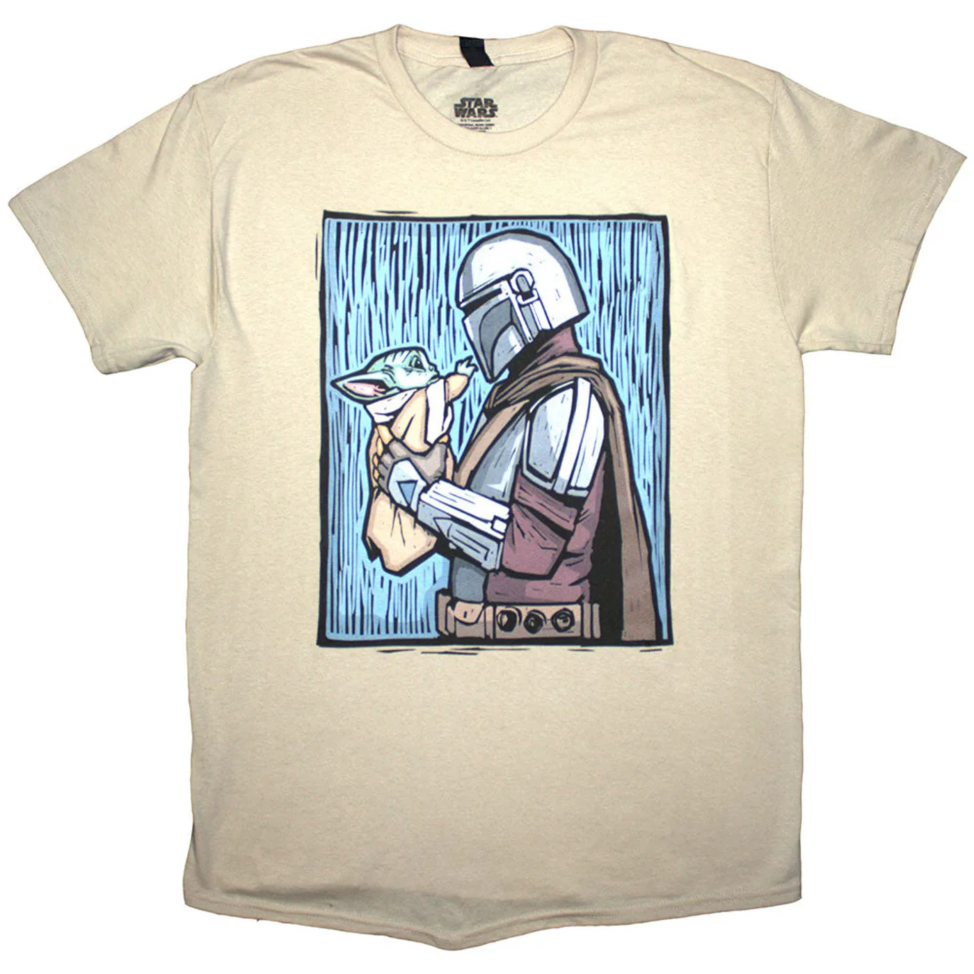 Star Wars T Shirt - The Mandalorian Holding Grogu
