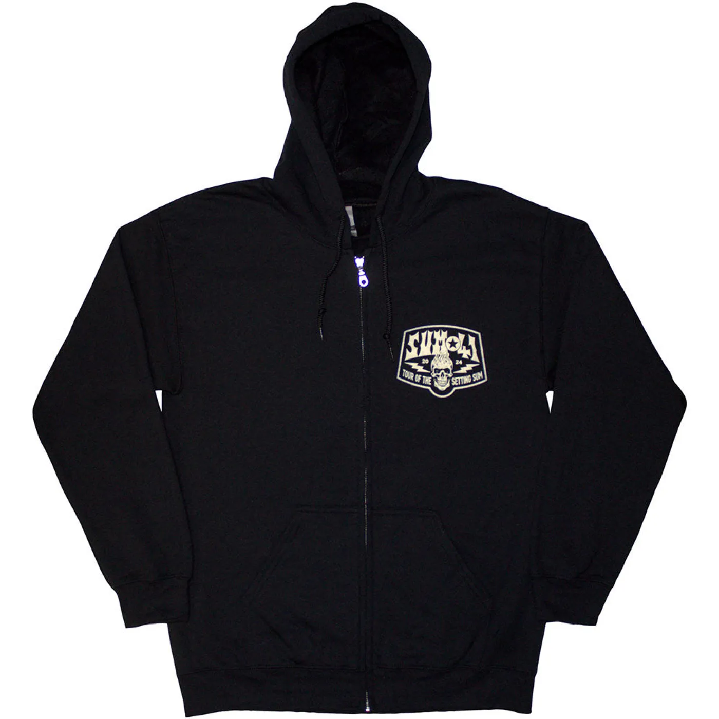 Sum 41 Zip Hoodie - Tour '24 Pocket Logo & Skull Back