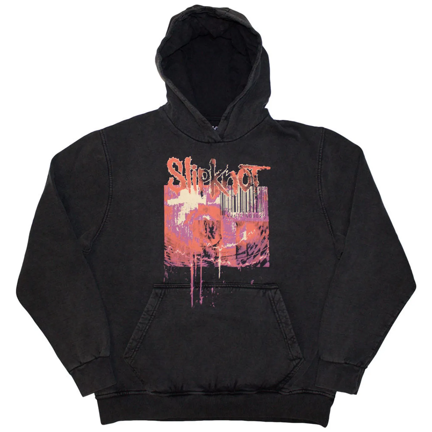 Slipknot Stone Wash Pullover Hoodie - TESF Barcode Stone Wash