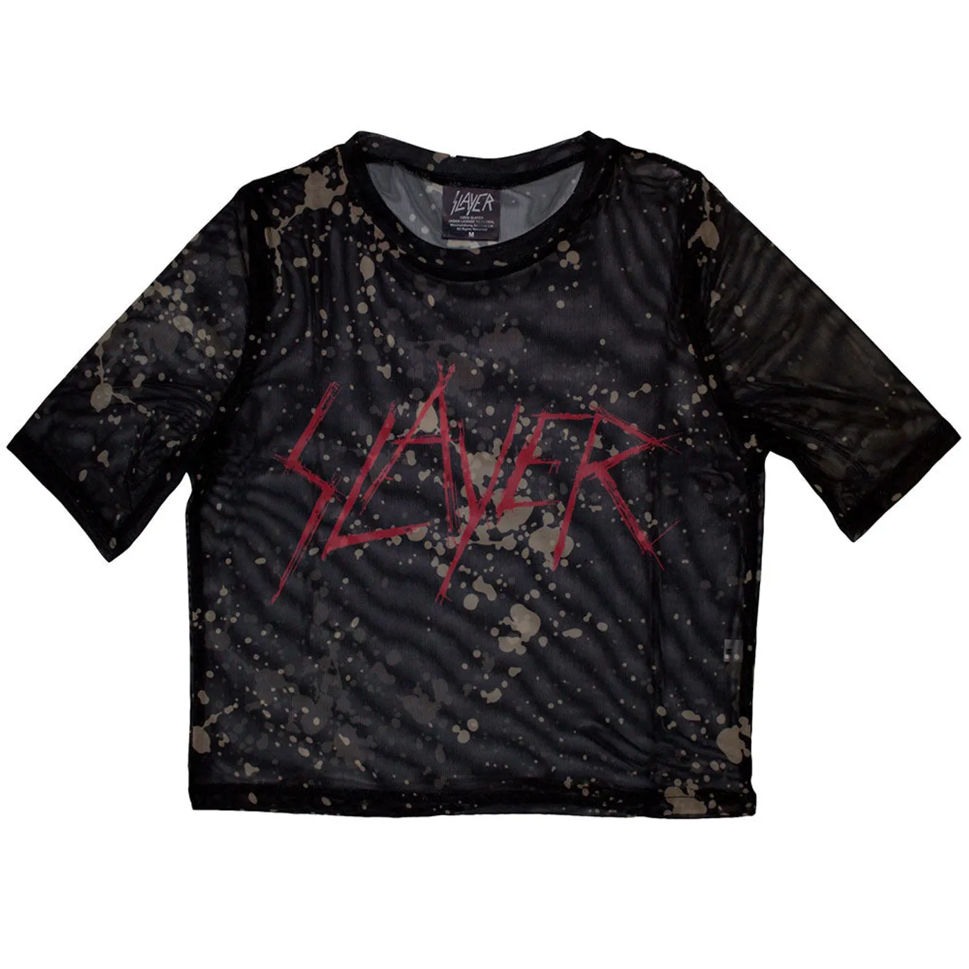 Slayer Women's Mesh Short Sleeve Crop Top - Scratchy Logo