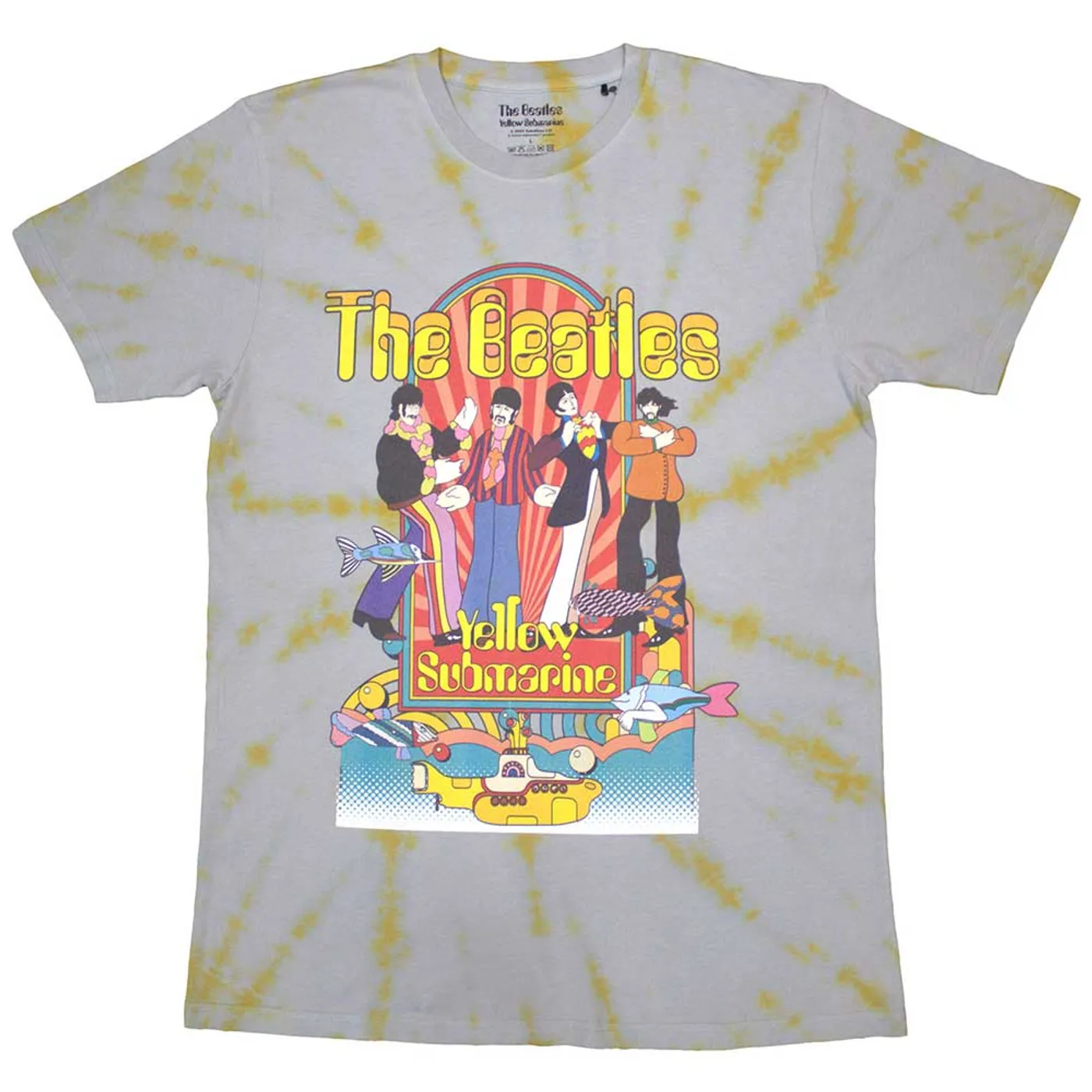 The Beatles T Shirt - Yellow Submarine Band & Fish
