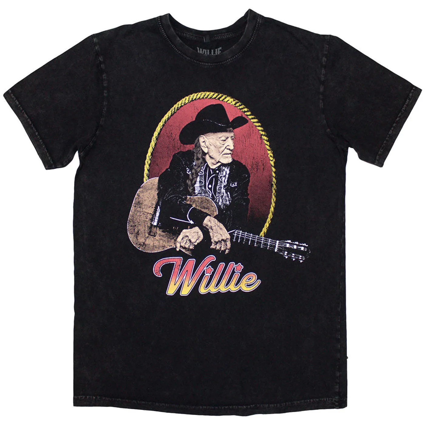 Willie Nelson T Shirt - Lasso Portrait Stone Wash