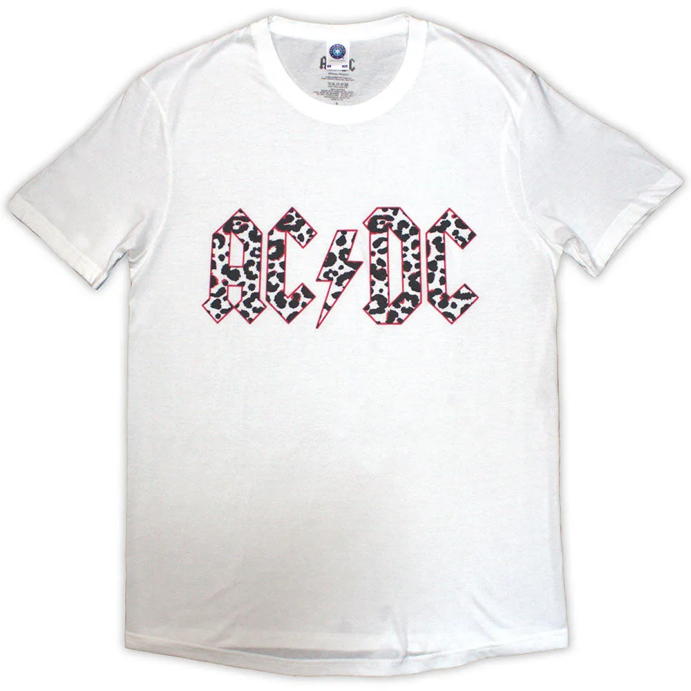 Woman's T Shirt - Mono Leopard Print Logo