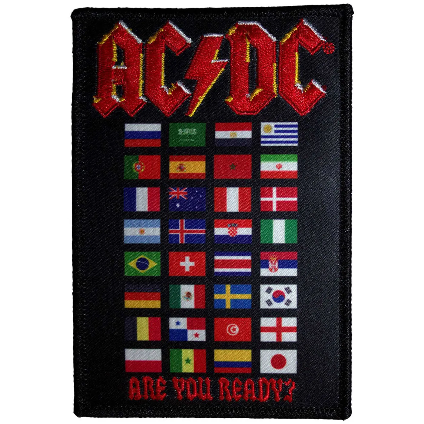 AC/DC Patches - Iron On - Are You Ready? Flags