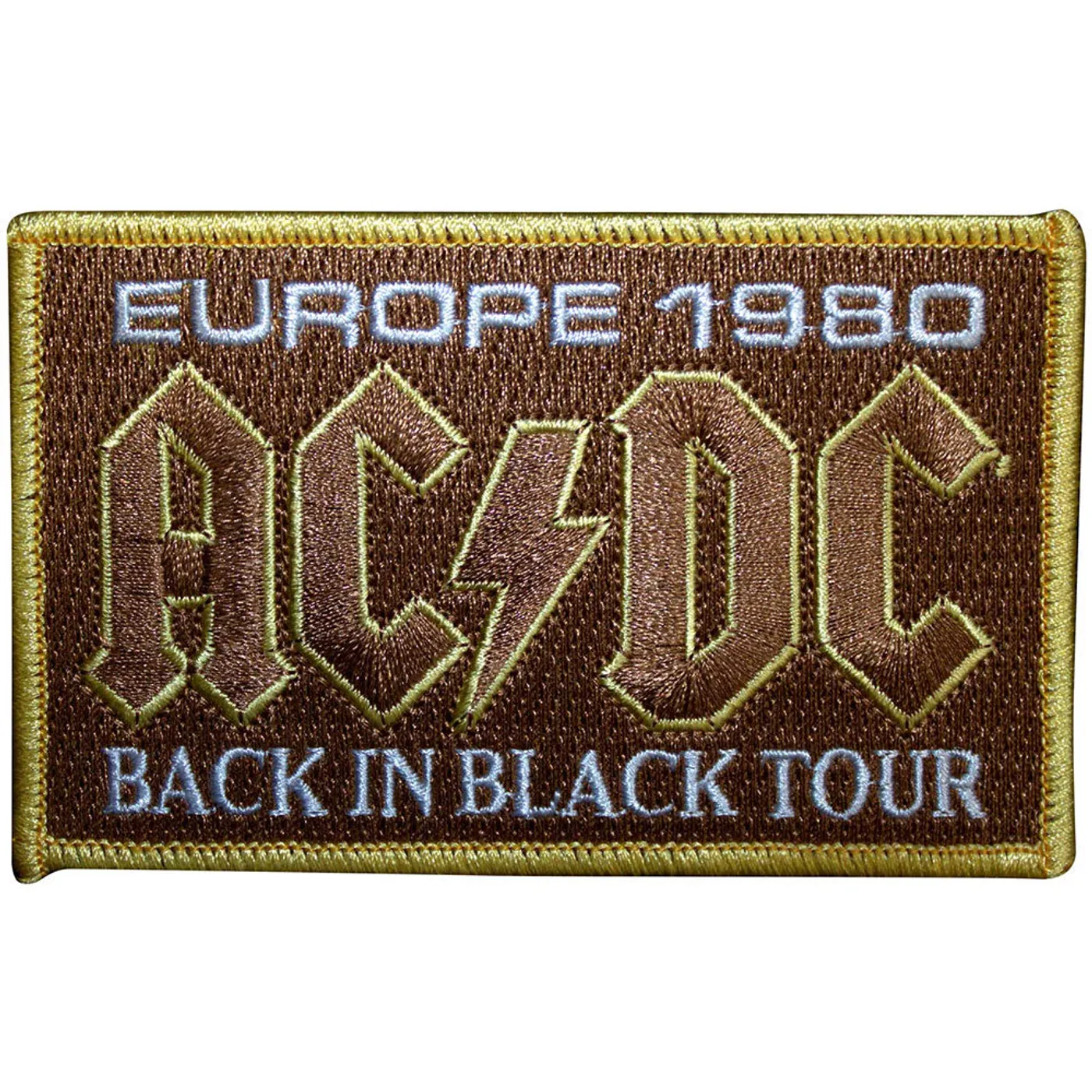 AC/DC Patches - Iron On - Europe 1980 Back In Black Tour