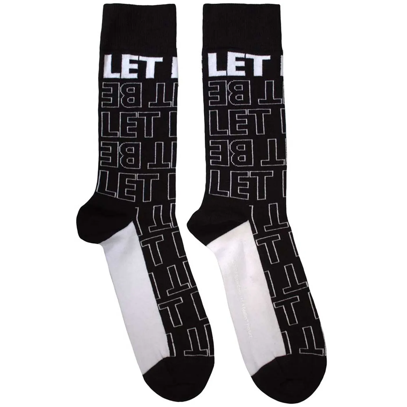 The Beatles Ankle Socks - Let It Be Text Outlines Repeat