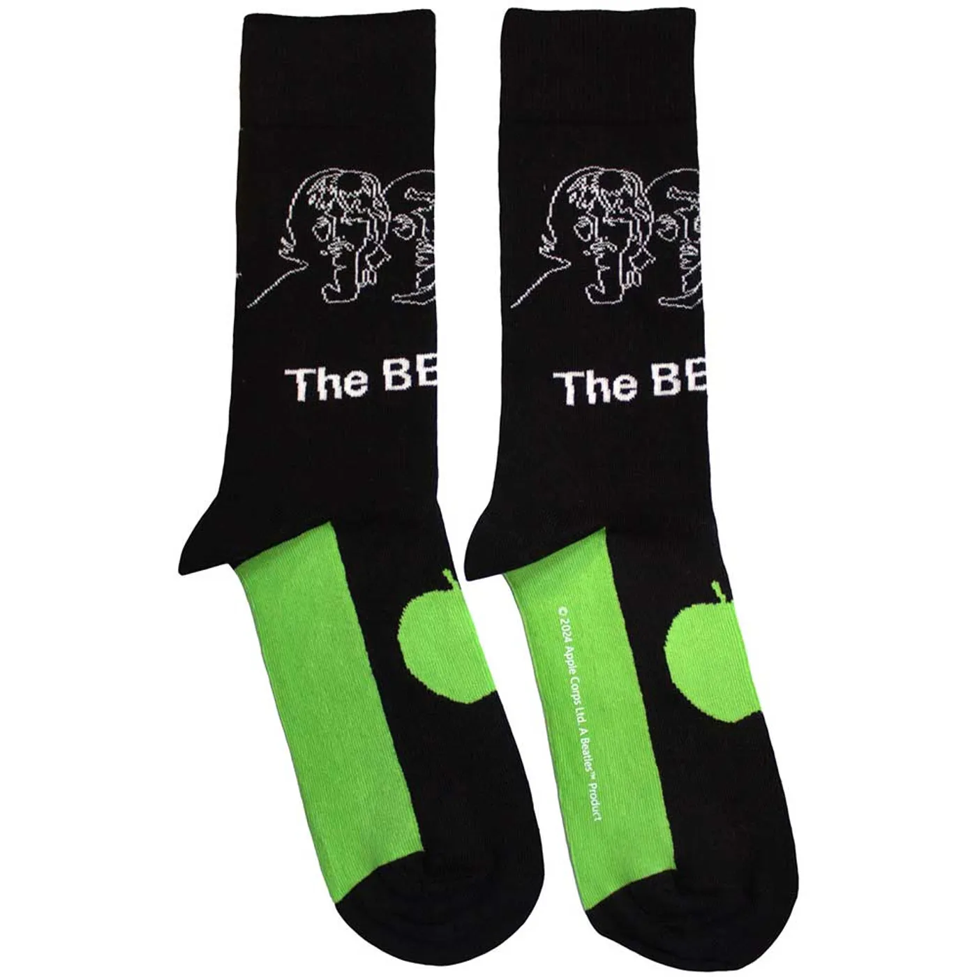 The Beatles Ankle Socks - White Album Faces Outlines & Apple