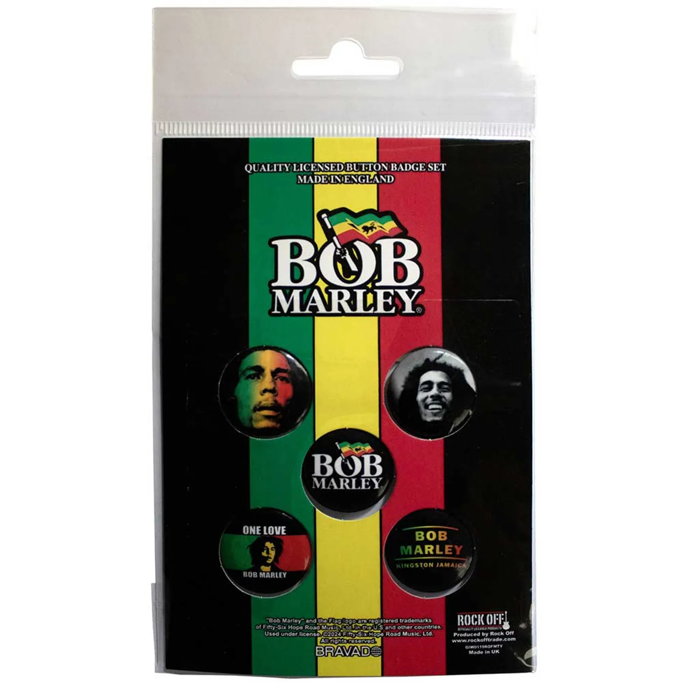 Bob Marley Plastic - Pin Badge - One Love