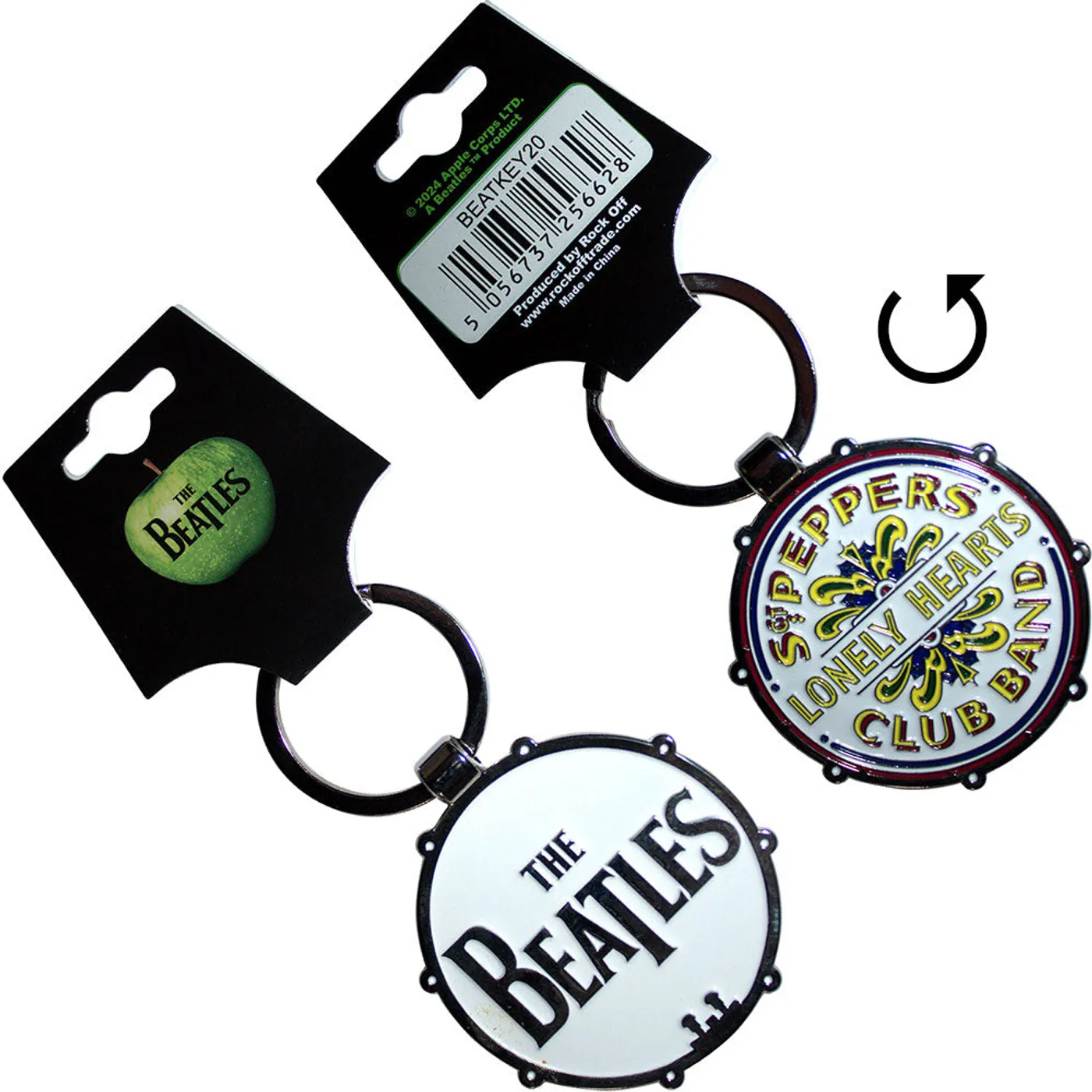 The Beatles Standard Keychains - Drop T/Sgt Pepper Drum Double-Sided