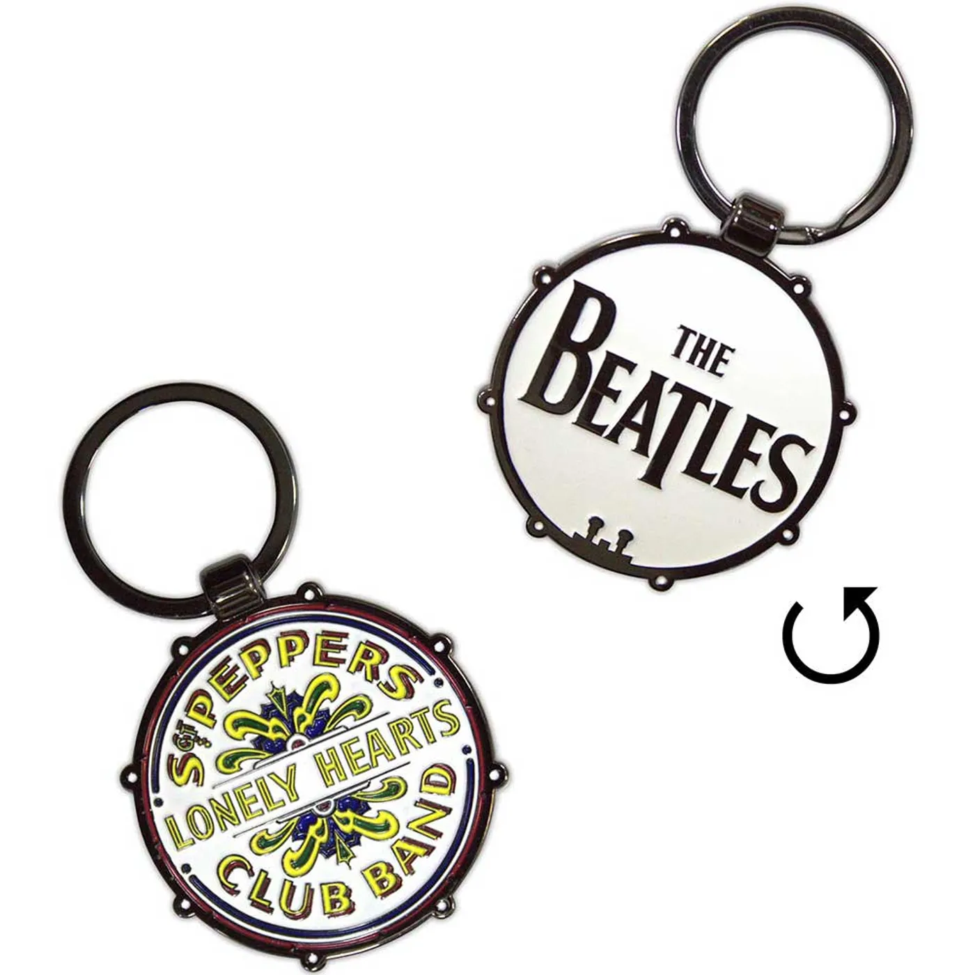 The Beatles Standard Keychains - Drop T/Sgt Pepper Drum Double-Sided