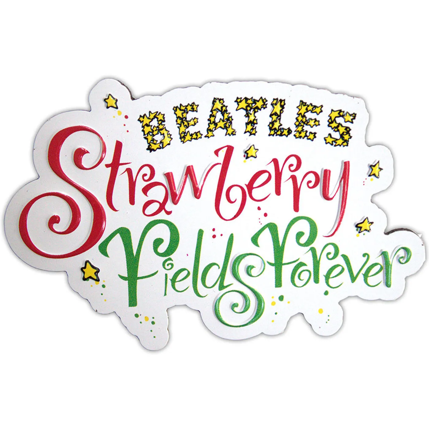 The Beatles Fridge Magnets - Strawberry Fields Forever Logo Embossed