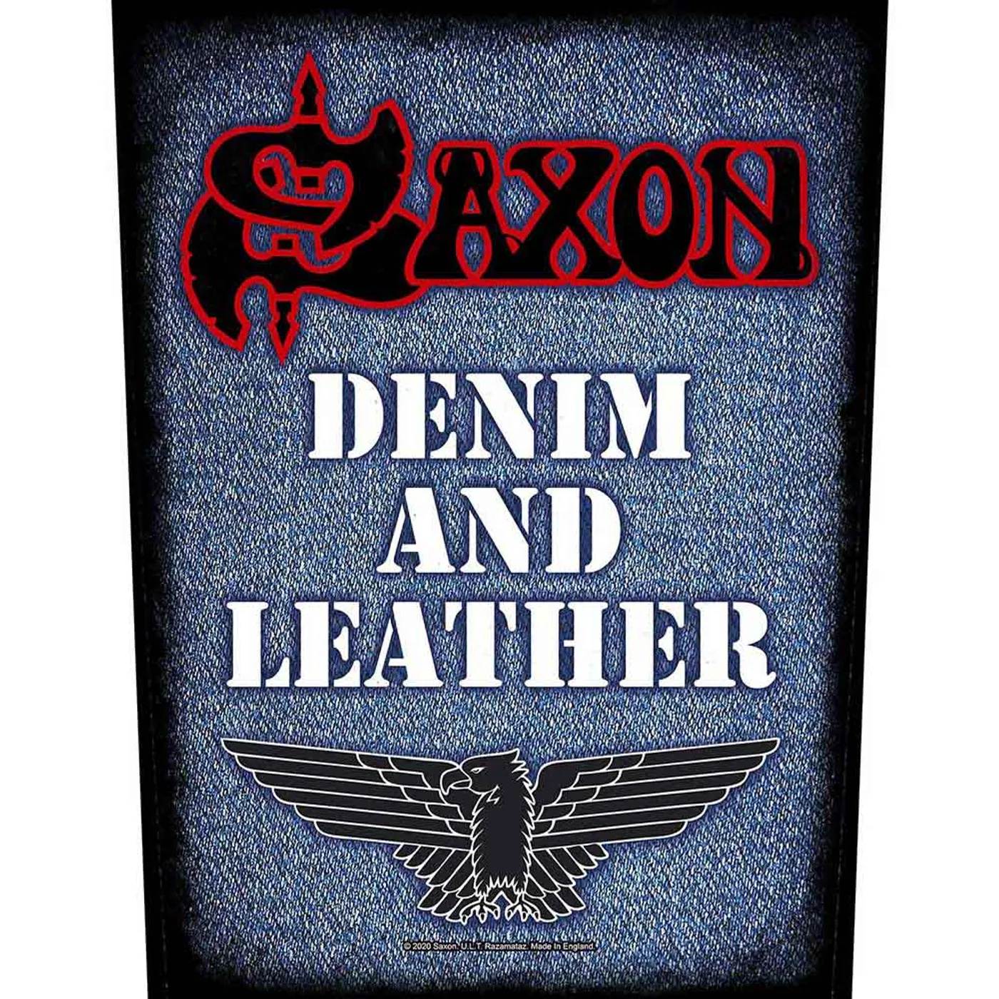 Saxon Patches - Woven Sew On - Denim & Leather